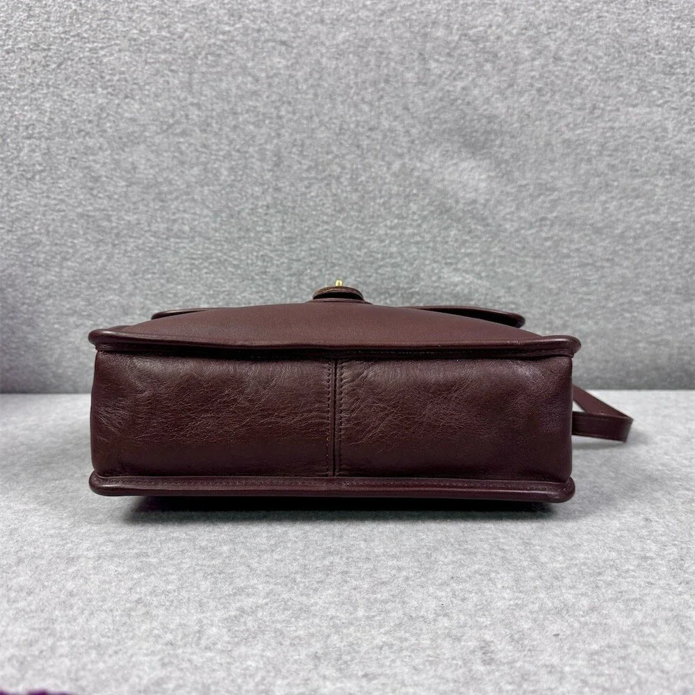 Coach Willis Vintage Crossbody Shoulder Bag Brown Turnlock Medium Top